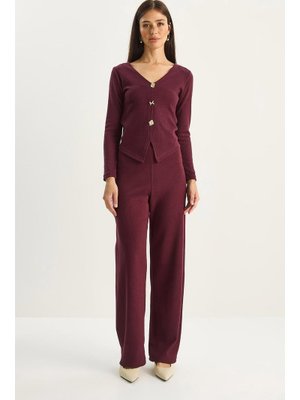 Mürdüm V Yaka Düğme Aksesuarlı Selanik Alt Üst Takım