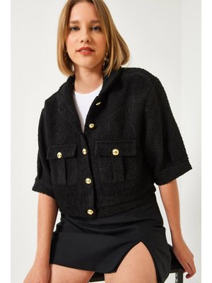 Siyah Kısa Kollu Ceket