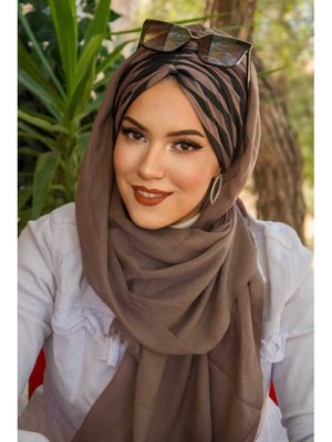 Vizon Zebra Feminen Desenli Hazır Şal