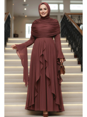 Fırfır Detaylı Kahverengi 53981kh