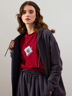 Antrasit İplik Basic Hırka