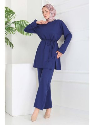 Lacıvert Lacivert Düğme Detaylı Modal İkili Takım