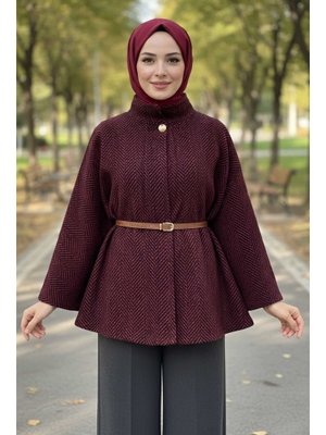 Kırmızı Zikzak Desenli Kemerli Pamço