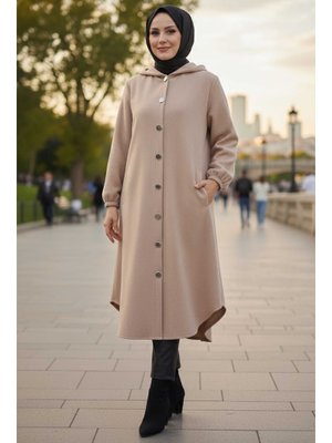 Bej Düğmeli Bileği Lastikli Kaşe