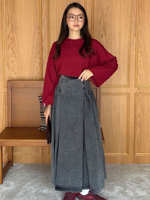 Antrasit Kot Pile Detay Etek