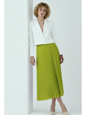 Yağ Yeşili Piliseli Etek