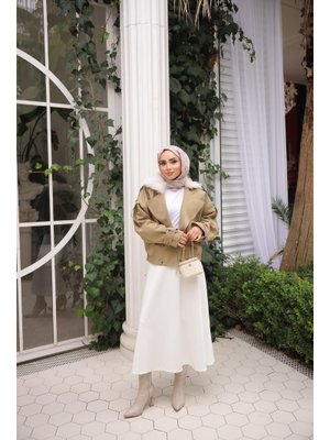 Çağla Yeşili Trençkot