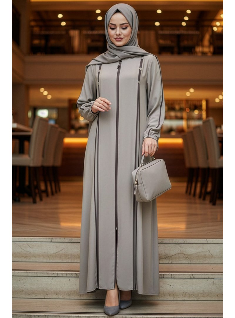 Neva Style Fermuarlı Bej Ferace 45316bej