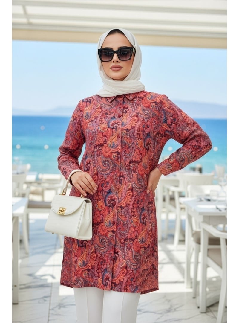 Neva Style Desenli Fuşya Tunik 26609f