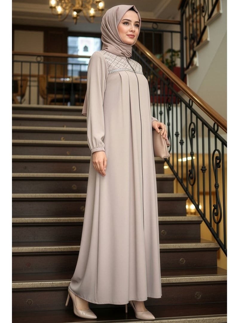 Neva Style Fermuarlı Bej Ferace 45313bej