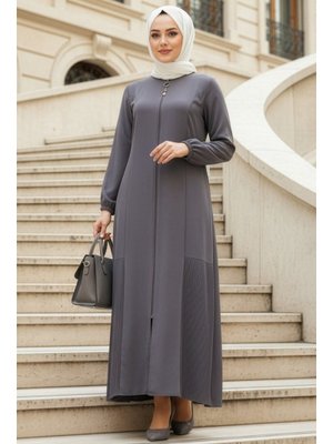 Fermuarlı Füme Ferace 45315fu