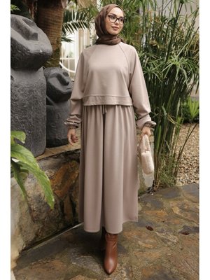 Vizon Oversize Sweat Etekli Modal Takım