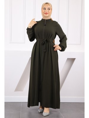 Zümrüt Yeşili Kol Lastikli Ferace