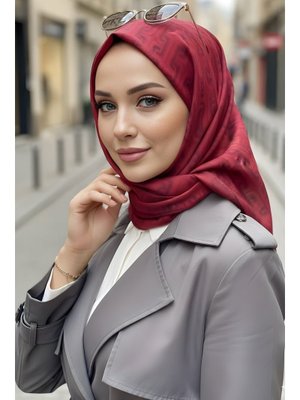 Fuşya Soft Dijital Pamuklu Eşarp