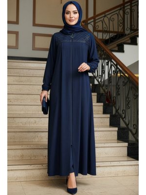 Fermuarlı Lacivert Ferace 45313l