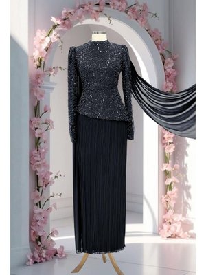 Siyah Masal Abiye Elbise