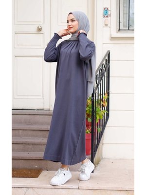 Merserize Pileli Gipe Detaylı Triko Elbise