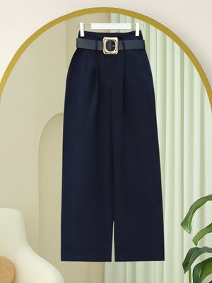 Laci Tokalı Kemerli Beli Katlamalı Bol Paça Modal Krep Pantolon