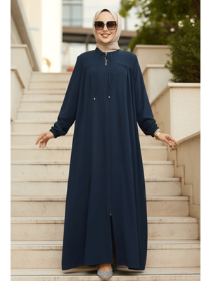 Fermuarlı Petrol Mavisi Ferace 45290pm