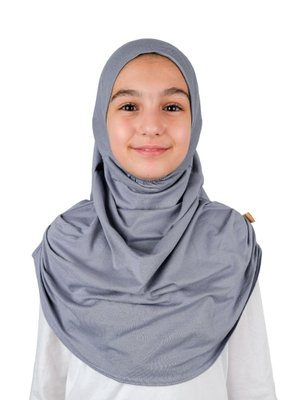 Pratik Hazır Geçmeli Çocuk Şal Koyu Gri