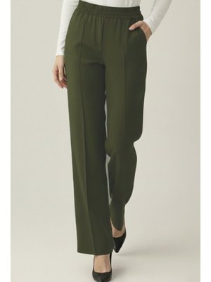 Haki Puf Scuba Pantolon