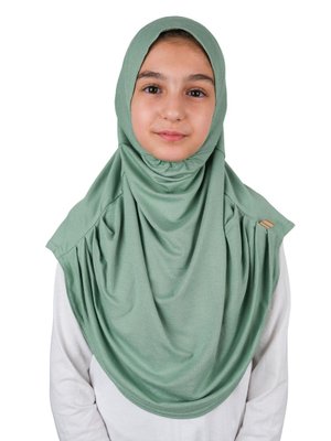 Pratik Hazır Geçmeli Çocuk Şal Yeşil