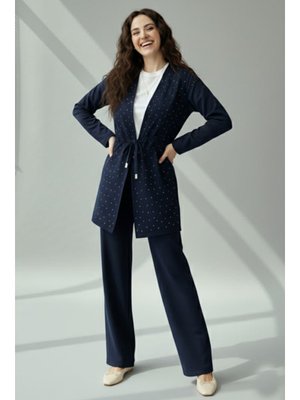 Lacivert Taşlı İkili Takım