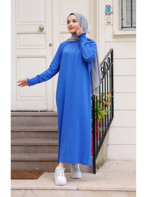 Merserize Pileli Gipe Detaylı Triko Elbise