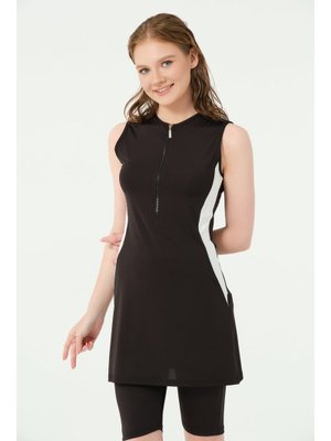 Spor Biyeli Sıfır Kol Yarı Kapalı Mayo