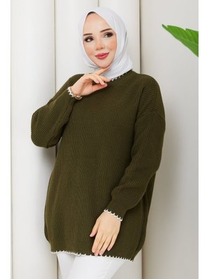 Şerit Detaylı Triko Tunik