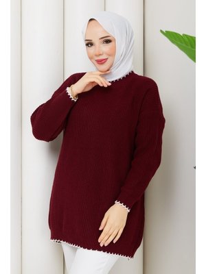 Şerit Detaylı Triko Tunik