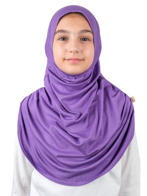 Pratik Hazır Geçmeli Çocuk Şal Mor