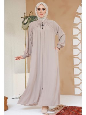 Fermuarlı Bej Ferace 45293bej