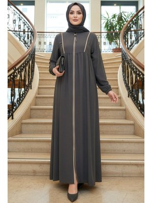 Fermuarlı Füme Ferace 45318fu