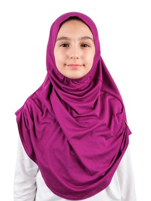 Pratik Hazır Geçmeli Çocuk Şal Fuşya