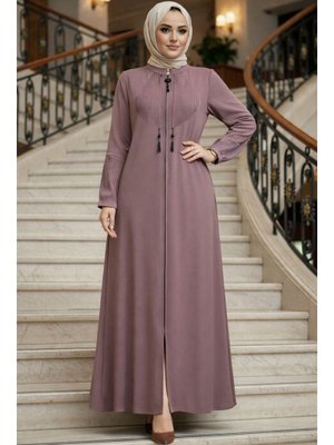 Fermuarlı Pudra Abaya 45298pd