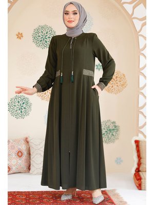 Pile Detaylı Haki Ferace 45271hk