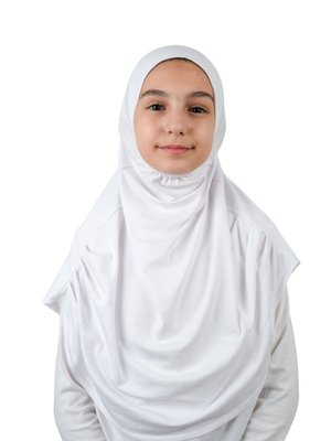 Pratik Hazır Geçmeli Çocuk Şal Beyaz