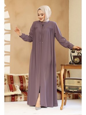 Fermuarlı Lila Ferace 45290lıla