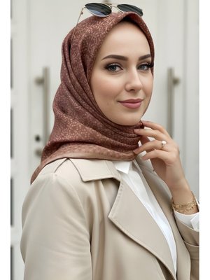 Açık Kahve Soft Dijital Pamuklu Eşarp
