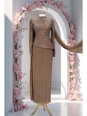 Vizon Masal Abiye Elbise