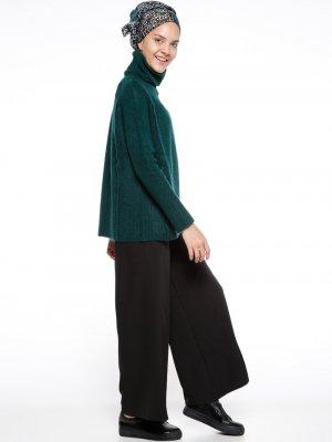 Siyah Bol Paça Pantolon