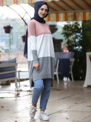 Pudra Triko Tunik Pudra Triko Tunik