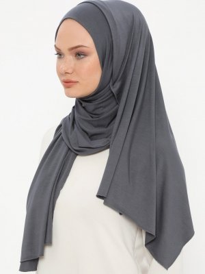 Koyu Gri Pratik Düz Şal