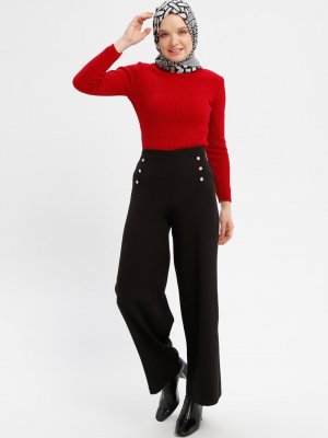 Siyah Bol Paça Pantolon Siyah Bol Paça Pantolon
