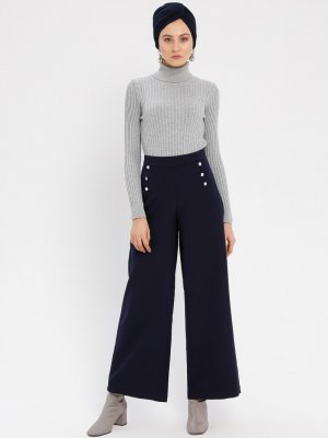 Lacivert Bol Paça Pantolon Lacivert Bol Paça Pantolon