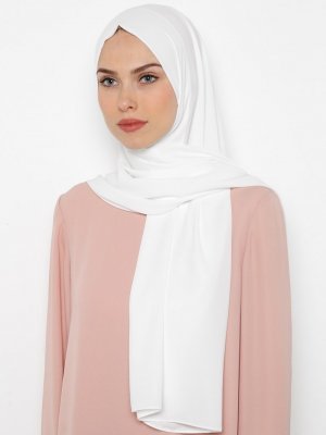 Beyaz Medine İpeği Şal