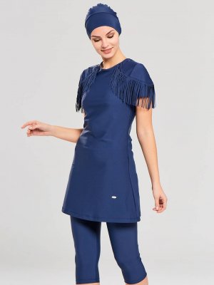 Koyu lacivert Yarım Kapalı Mayo