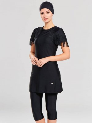 Siyah Yarım Kapalı Mayo