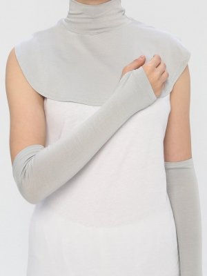 Açık Gri Yakalık&Kolluk İkili Set